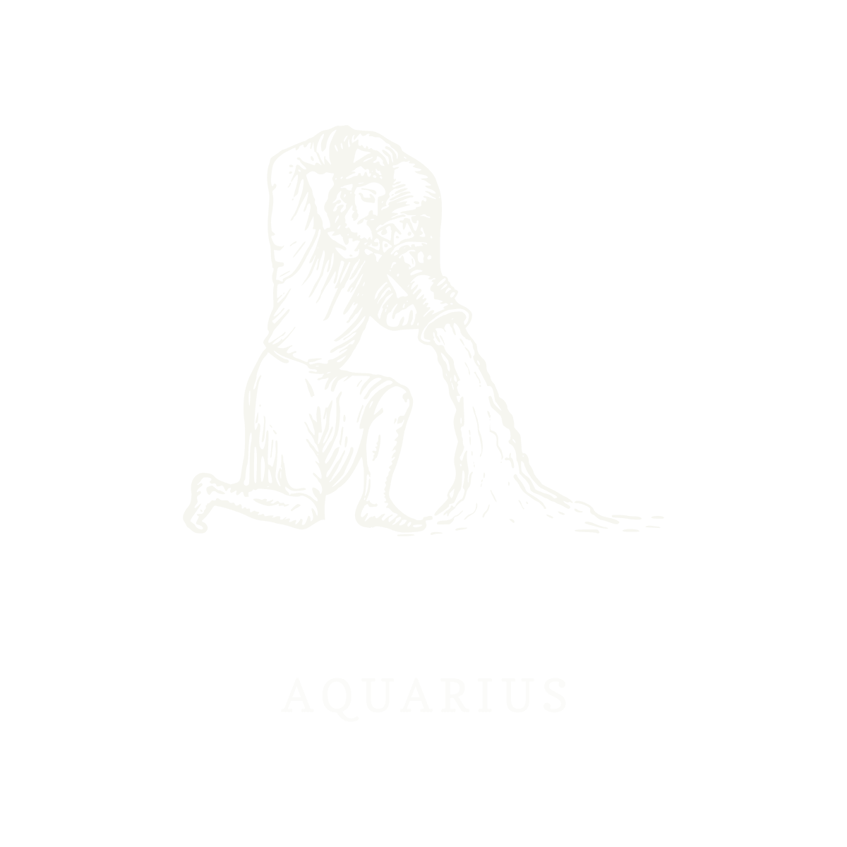 Símbolo do signo de Aquário, ilustração em linework