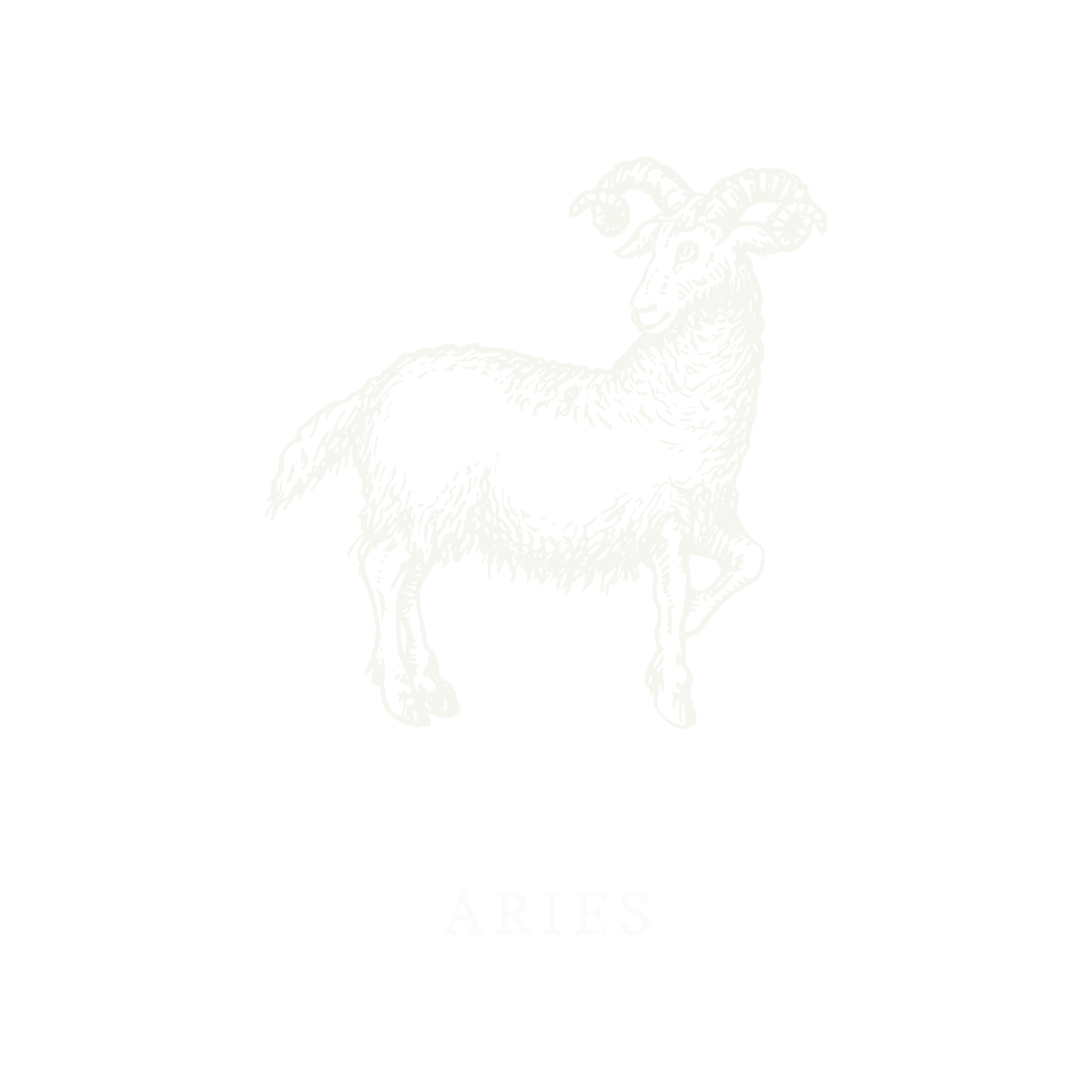 Símbolo do signo de Áries, ilustração em linework