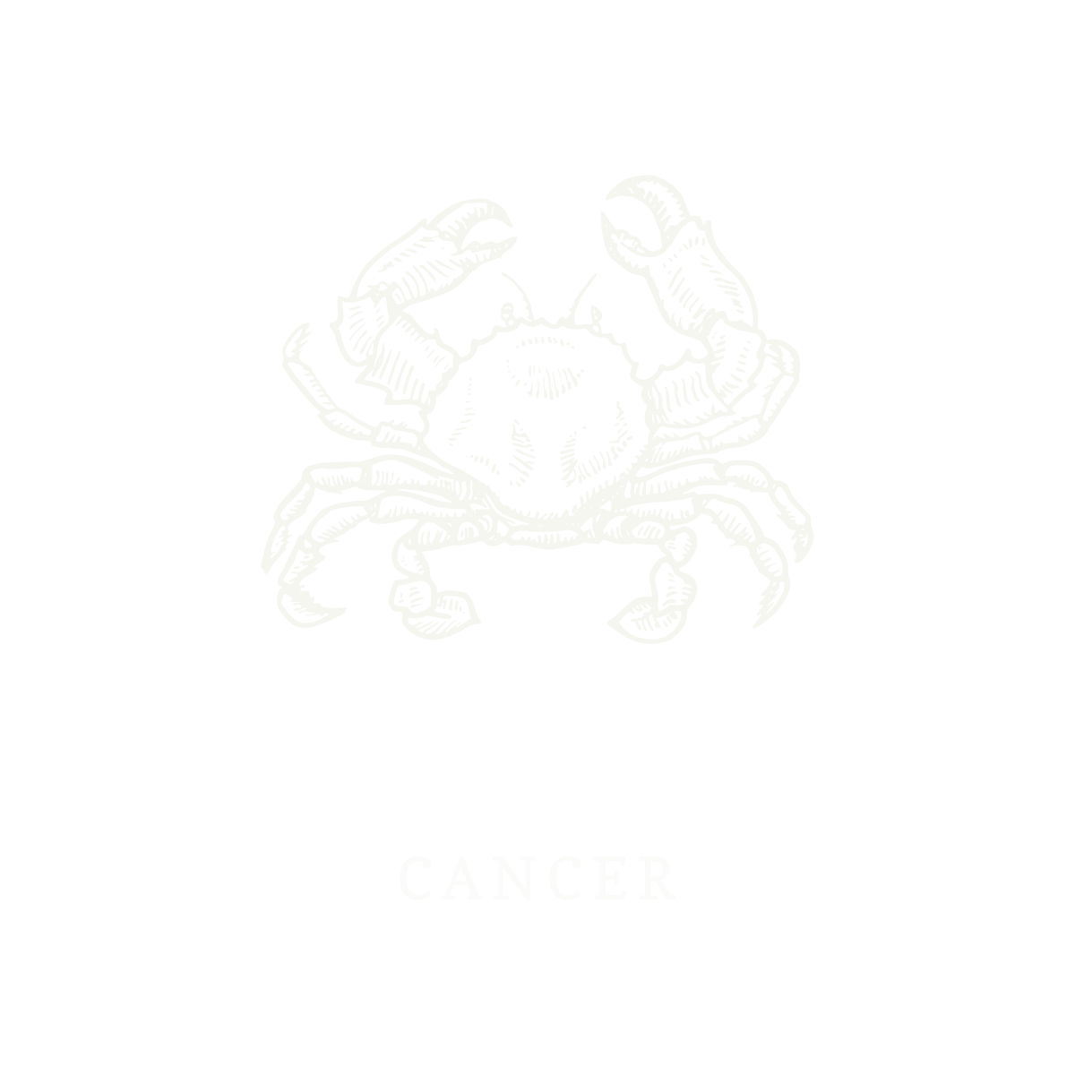 Símbolo do signo de Câncer, ilustração em linework