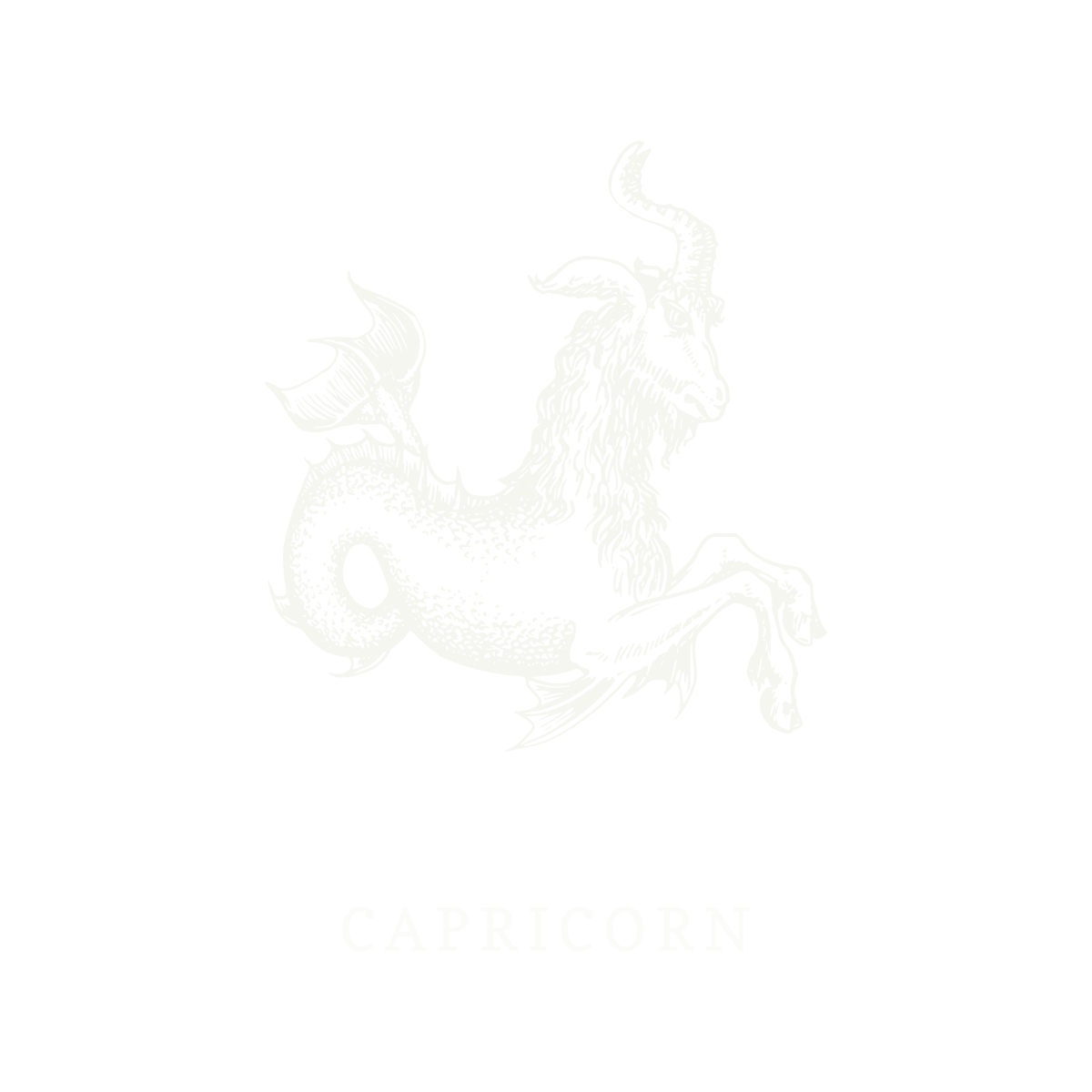 Símbolo do signo de Capricórnio, ilustração em linework