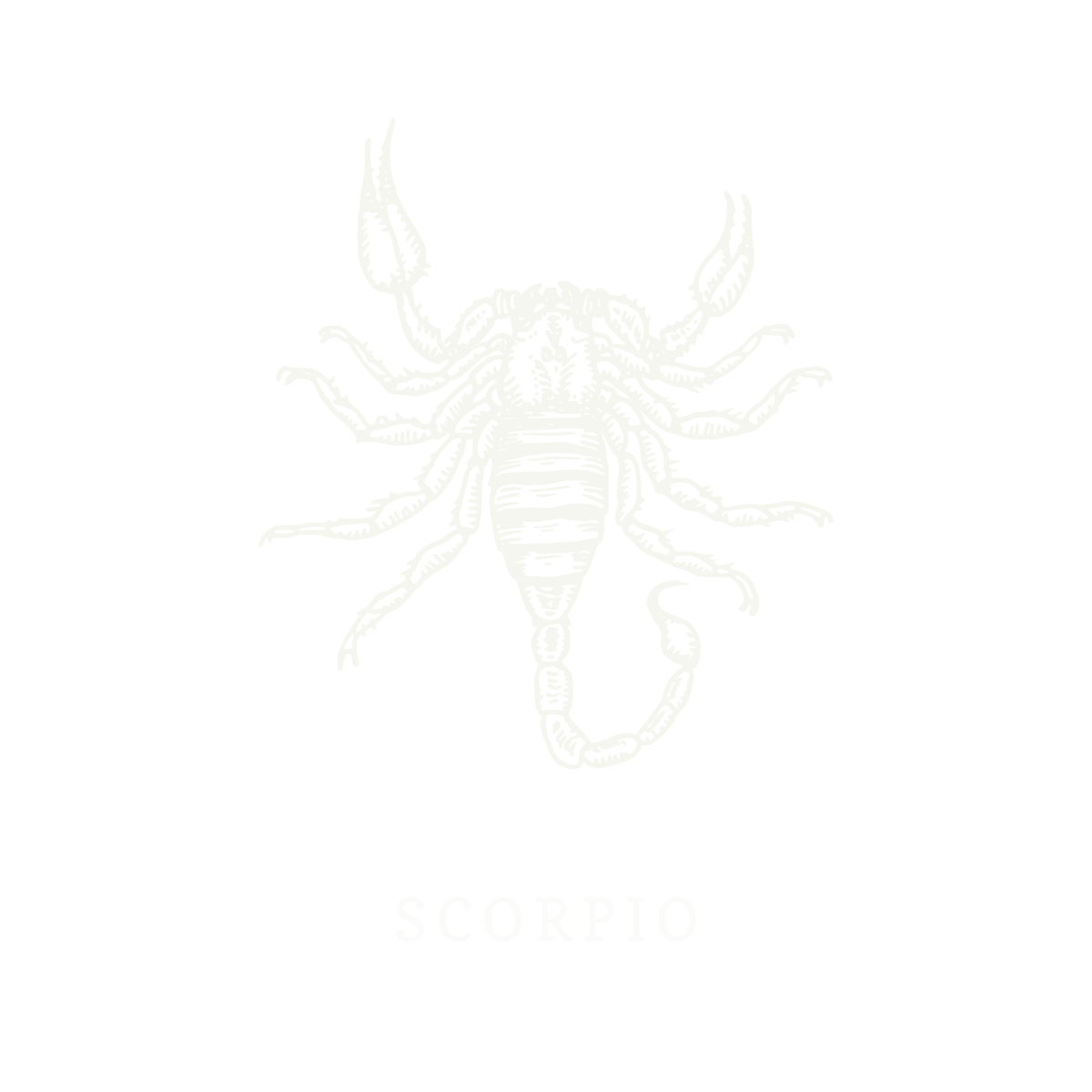 Símbolo do signo de Escorpião, ilustração em linework