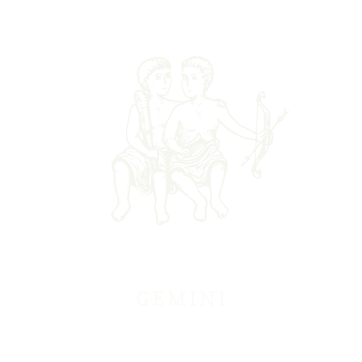 Símbolo do signo de Gêmeos, ilustração em linework