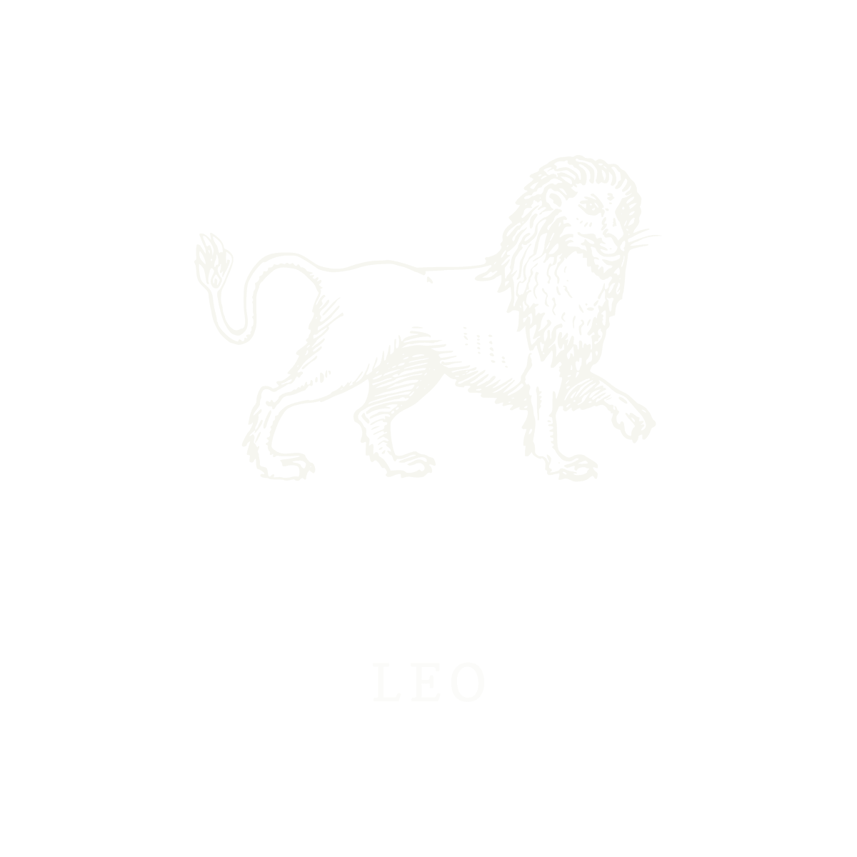 Símbolo do signo de Leão, ilustração em linework