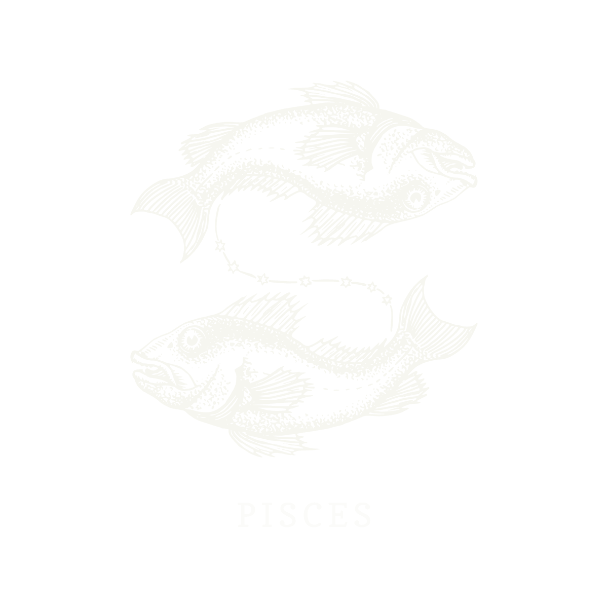 Símbolo do signo de Peixes, ilustração em linework