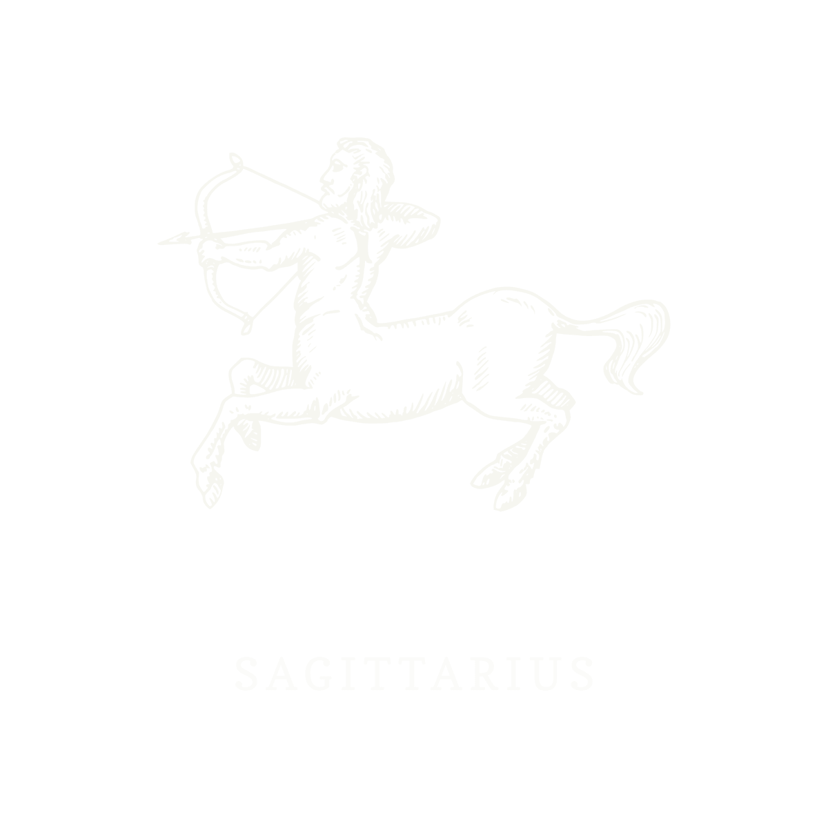 Símbolo do signo de Sagitário, ilustração em linework