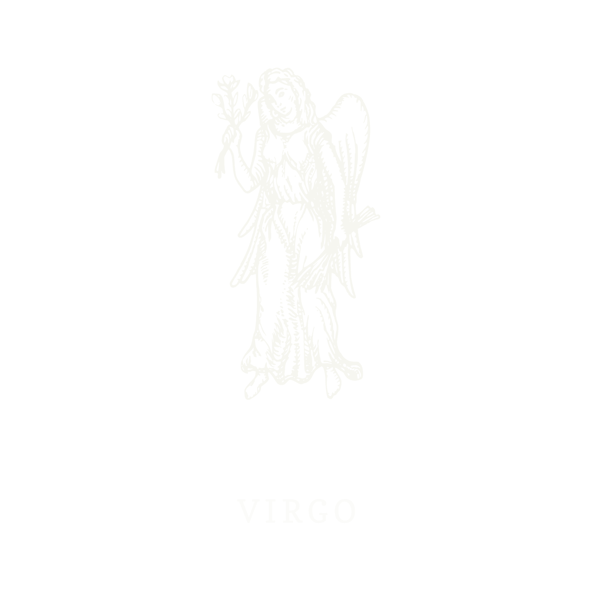 Símbolo do signo de Virgem, ilustração em linework