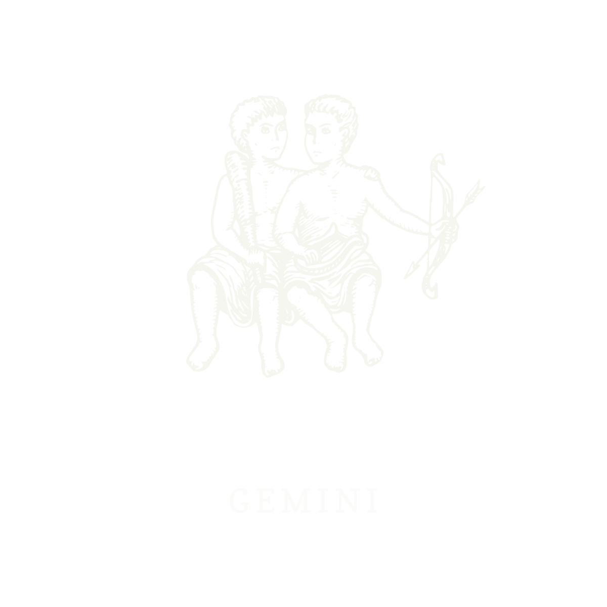 Símbolo do signo de Gêmeos, ilustração em linework