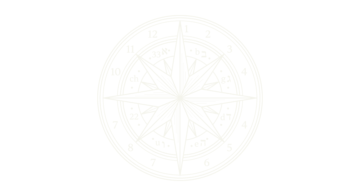 Compasso-estrela com números, torre de sistemas numéricos