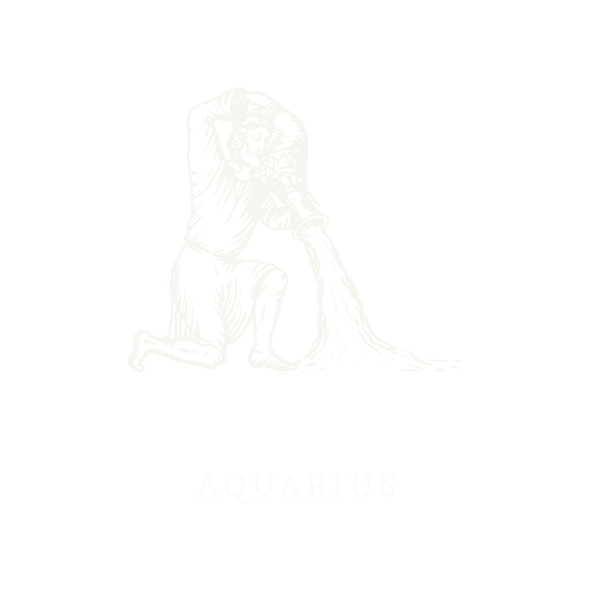 Símbolo do signo de Aquário, ilustração em linework