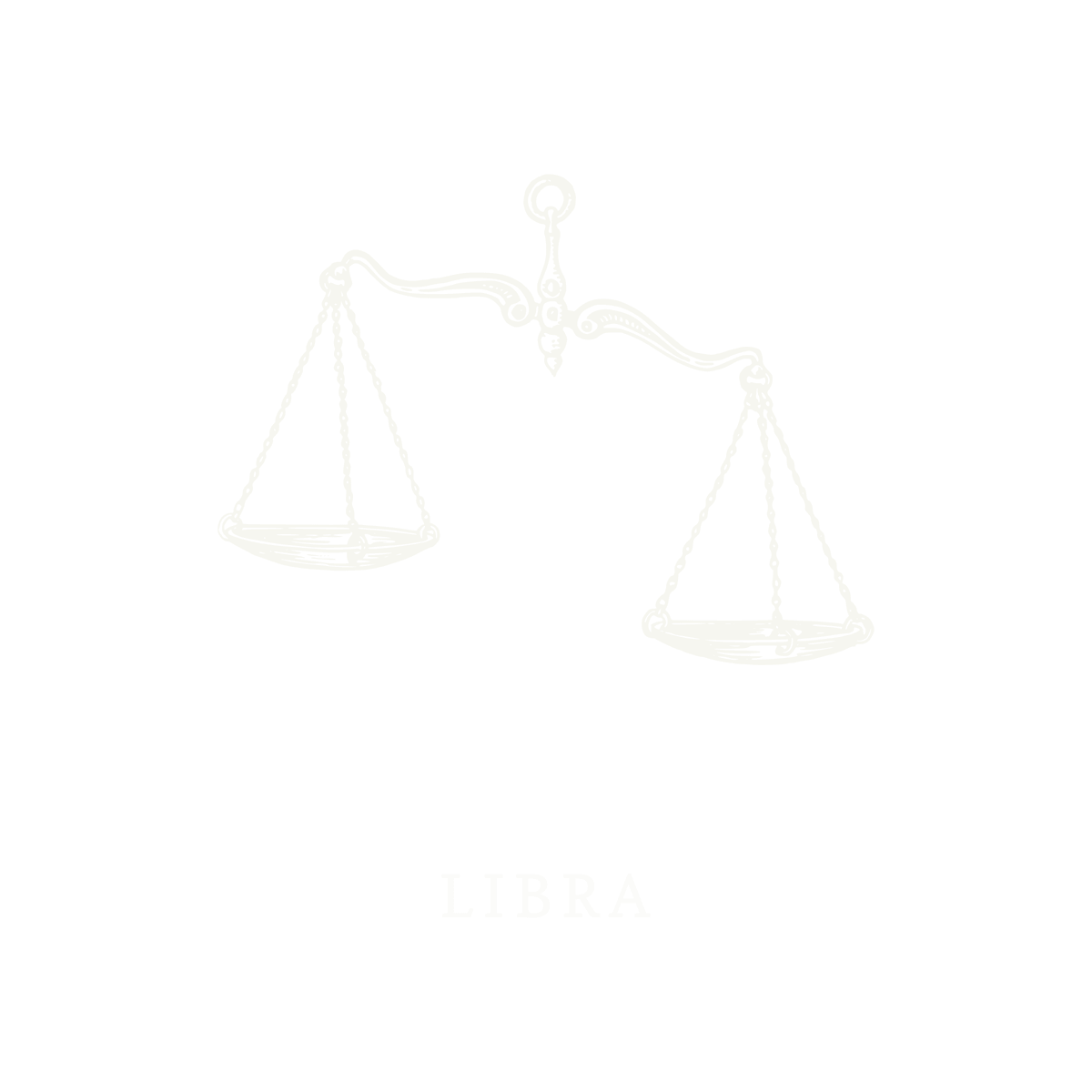 Símbolo do signo de Libra, ilustração em linework