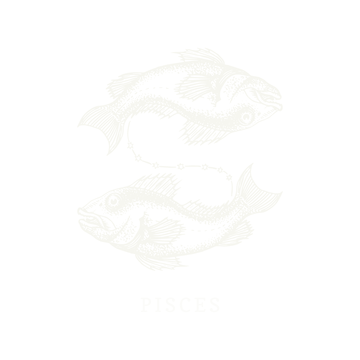 Símbolo do signo de Peixes, ilustração em linework